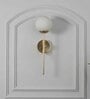 Equinoxe Metal Shine Brass Finish With Frosted White Glass Wall Light