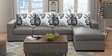 Erano 5 Seater LHS L Shape Sofa Set in Dark Grey Colour