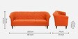 Ercilia Fabric 3 Seater Sofa In Rust Colour