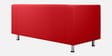 Erwin Leatherette 2 Seater Sofa In Red Color