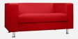 Erwin Leatherette 2 Seater Sofa In Red Color
