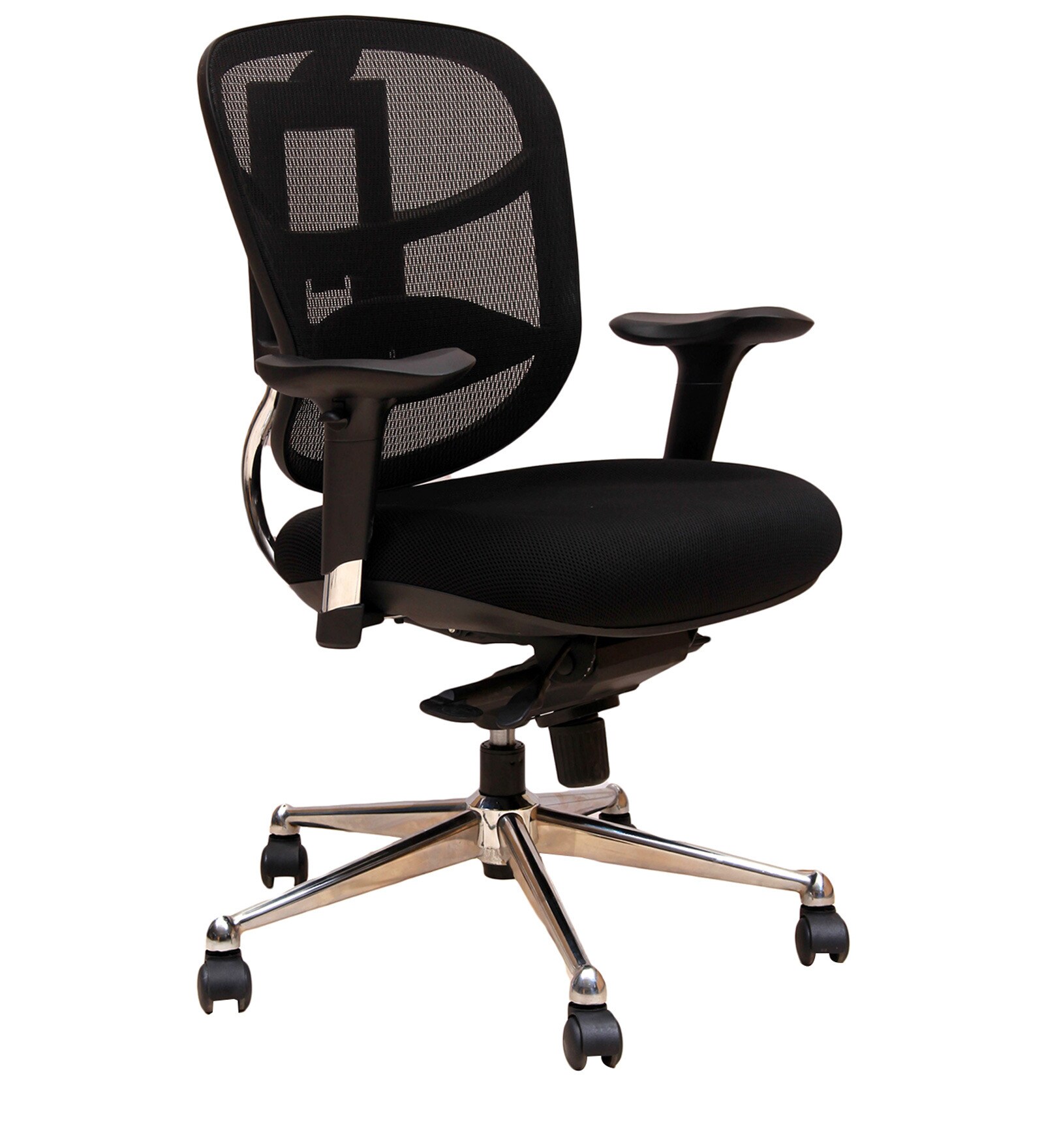 Buy Ergonomic Mid Back Chair in Black Colour by Geeken Online
