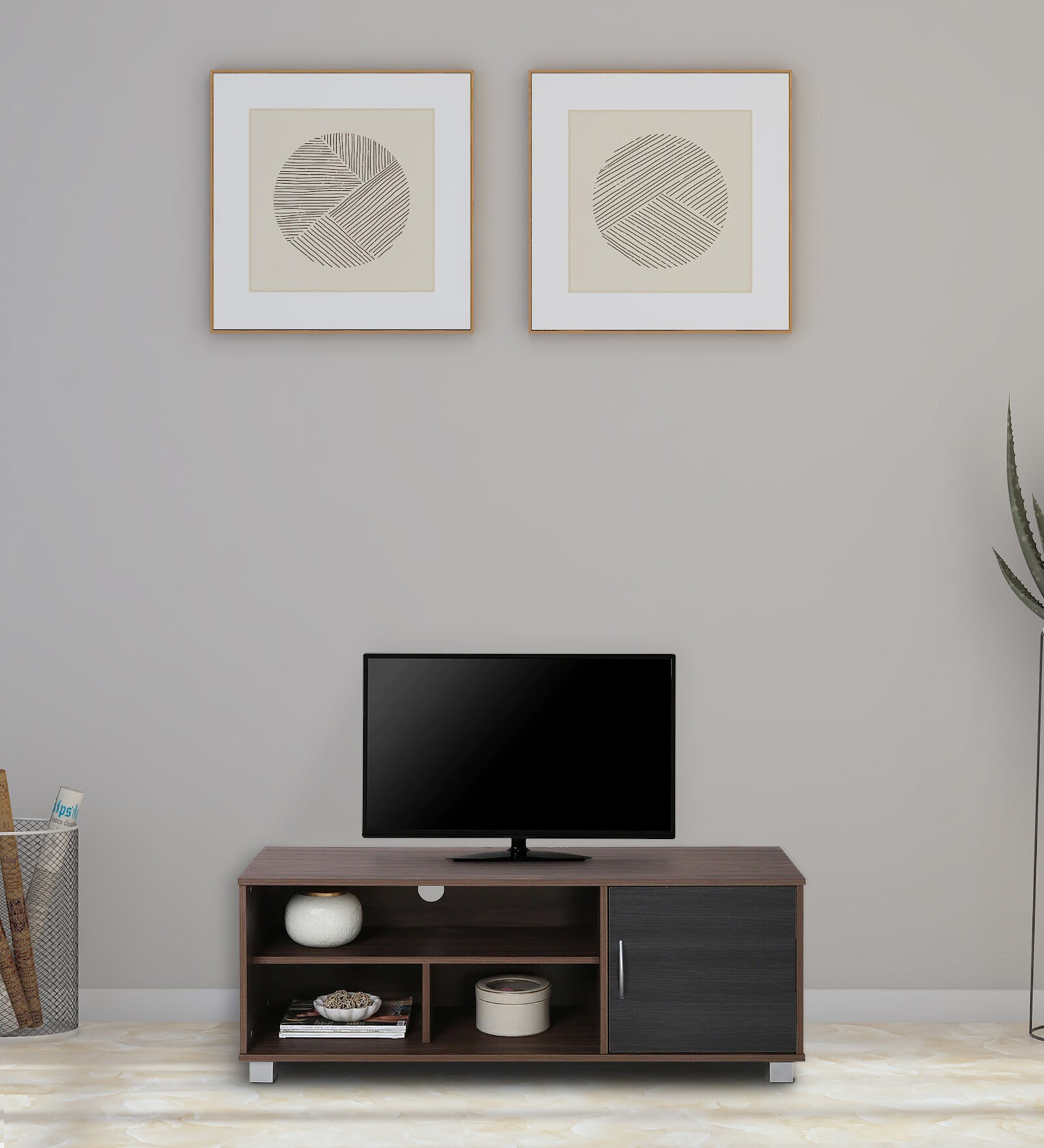 Erity TV Console for TVs up to 43" in Natural Walnut Finish