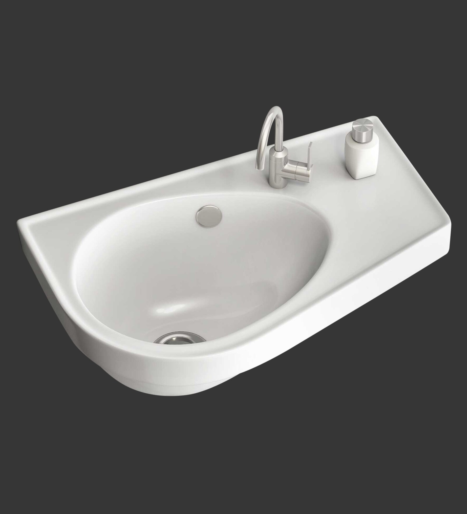Ceramic Rectangular Shape White Wall Mounted Wash Basin (H: 7.6, W: 20, D: 12 Inches)