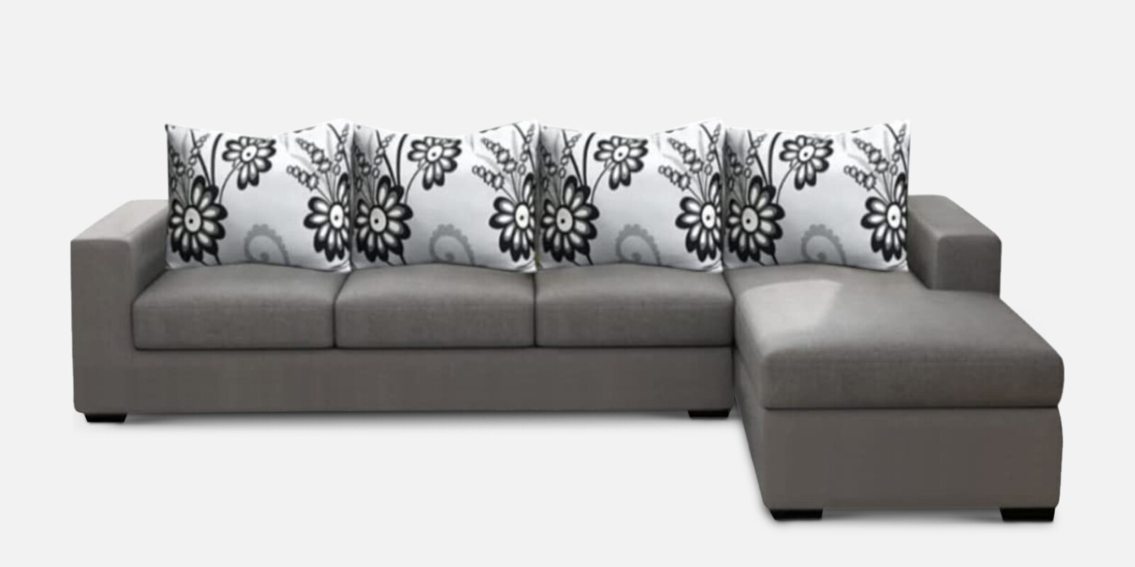 Erano 5 Seater LHS L Shape Sofa Set in Dark Grey Colour