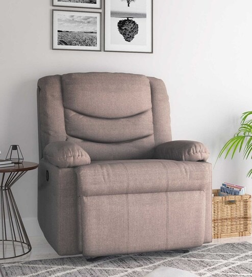 Era Fabric Motorized 1 Seater Recliner In Honey Beige Colour