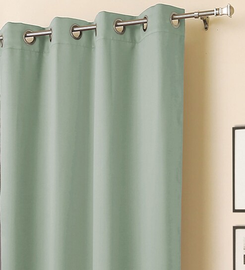 Buy Erba Blackout Olive Green Colour 9 Feet Set Of 2 Long Door