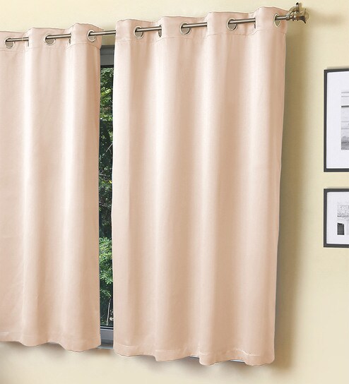 Buy Erba Blackout Peach Colour 5 Feet Set Of 1 Window Curtain By