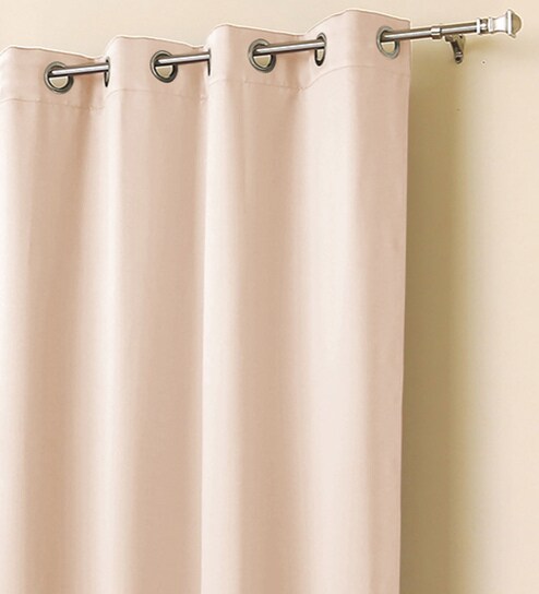 Buy Erba Blackout Peach Colour 7 Feet Set Of 1 Door Curtain By