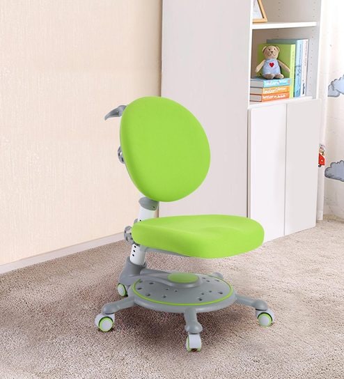 Ergonomic Chair With Adjustable Seating And Backrest In Green Color By Kidomate