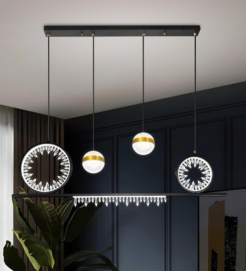 Eris 72W | 100 Cm | Google & Alexa | Height Adjustable | 3 Light Mode | Modern LED Ceiling Chandelier for Living Room, Dining, Bedroom, Hall, Kitchen, Office,Luxury Decorative Lighting