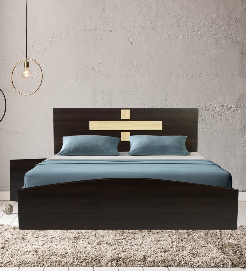 Buy Eriko Queen Size Bed in Brown & Sonoma Oak Finish Mintwud by