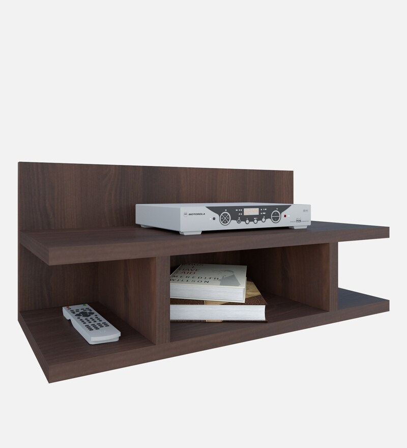 Buy Erryk TV Set Up Box & Remote Stand In Dark Acacia Color by Crystal