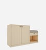Ergad Shoe Cabinet With Seating In Walnut Finish