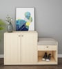 Ergad Shoe Cabinet With Seating In Walnut Finish