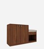 Ergad Shoe Cabinet With Seating In Walnut Finish