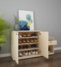 Ergad Shoe Cabinet With Seating In Walnut Finish