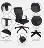 Ergo Breathable Mesh Mid Back Ergonomic Chair In Black Colour With Headrest