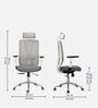 Ergo Spine Breathable Mesh Ergonomic Chair in White And Gray Colour