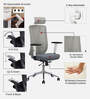 Ergo Spine Breathable Mesh Ergonomic Chair in White And Gray Colour