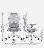 Ergofit Breathable Mesh Ergonomic Chair in Grey Colour with Headrest