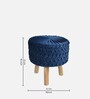 Erin Fabric Seating Stool in Navy Blue Colour