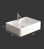 Rectangular Shape Ceramic White Counter Top Wash Basin (L: 19, W: 15, H: 6 Inches)