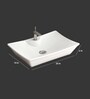 Rectangular Shape Ceramic White Counter Top Wash Basin (L: 23, W: 15, H: 6 inches)