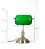 Green Shade Study Lamp with Metal Base