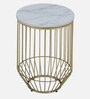 Ertil Metal End Table with Porcelain Top