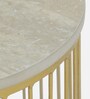 Ertil Metal End Table With Travertine Top