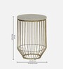 Ertil Metal End Table With Travertine Top