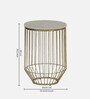 Ertil Metal End Table With Travertine Top
