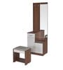 Erwin Dressing Table with Stool in Walnut & White Finish