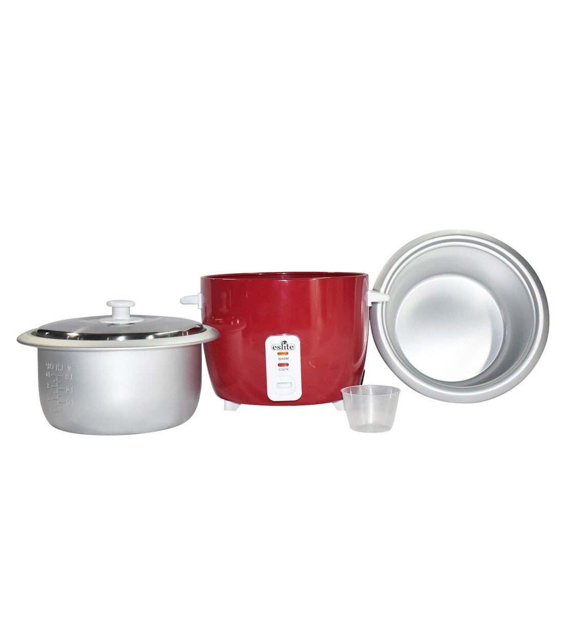 Buy Eslite 1.8 Liter 700Watts Electric Rice Cooker with 2 Cooking Pans, Measuring Cup and Rice