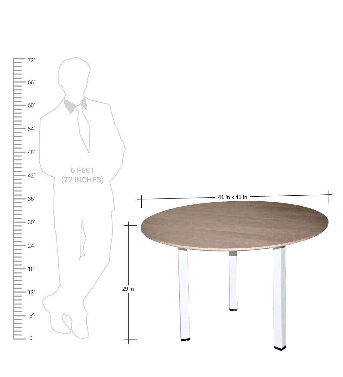 Buy Estilo Round Discussion Table in White & Walnut Colour by Spacewood