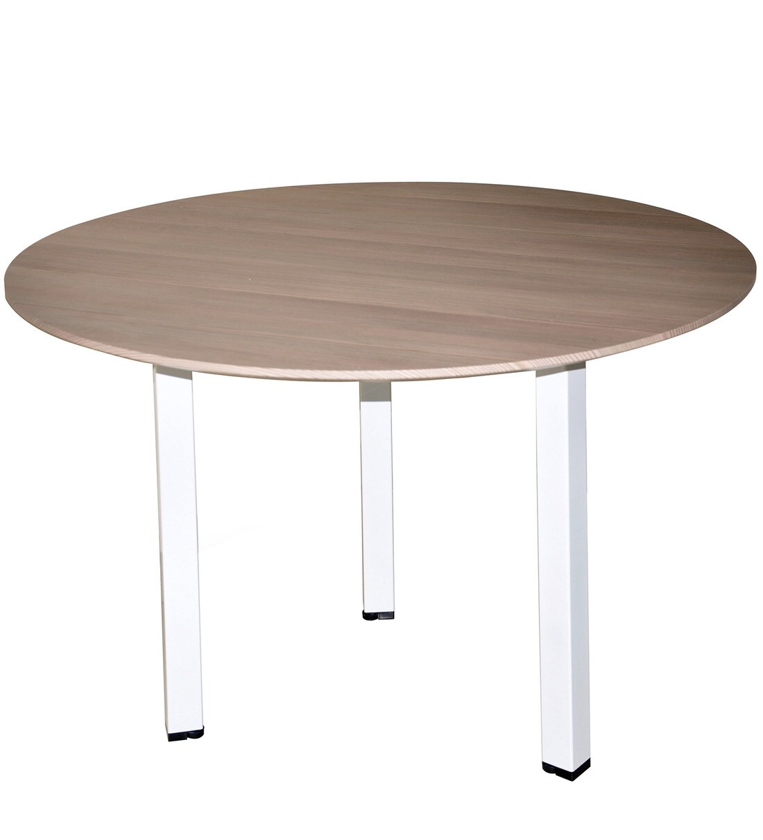 Buy Estilo Round Discussion Table in White & Walnut Colour by Spacewood