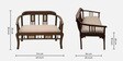 Espa Teak Wood 2 Seater Sofa in Walnut Colour