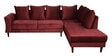 Espino Velvet LHS Sectional Sofa (3 + Lounger) In Wine Red Colour