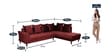 Espino Velvet LHS Sectional Sofa (3 + Lounger) In Wine Red Colour
