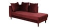 Espino Velvet LHS Sectional Sofa (3 + Lounger) In Wine Red Colour