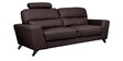 Esteban Half Leather 3 Seater Sofa In Brown Colour