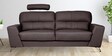 Esteban Half Leather 3 Seater Sofa In Brown Colour