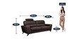 Esteban Half Leather 3 Seater Sofa In Brown Colour