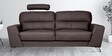 Esteban Half Leather 3 Seater Sofa In Brown Colour