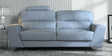 Esteban Half Leather 3 Seater Sofa In Grey Colour
