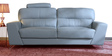 Esteban Half Leather 3 Seater Sofa In Grey Colour