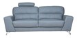 Esteban Half Leather 3 Seater Sofa In Grey Colour