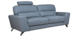 Esteban Half Leather 3 Seater Sofa In Grey Colour