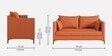 Esteban Velvet 2 Seater Sofa In Rust Colour